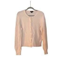 J. Crew Pink Merino Wool Alpaca Cardigan Womens Jeweled Button Down Size Large
